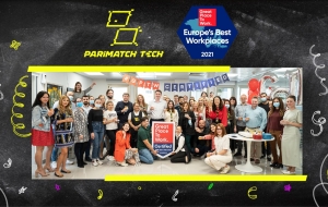 Η Parimatch Tech διακρίθηκε στα «Europe’s Best Workplaces™ 2021»